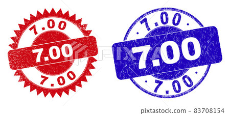 7.00 Rounded and Rosette Stamps with Grunged Texture 83708154