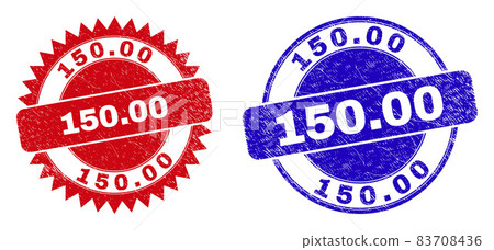 150.00 Round and Rosette Watermarks with Grunged Style 150.00 Round and Rosette Watermarks with Grunged Style 83708436