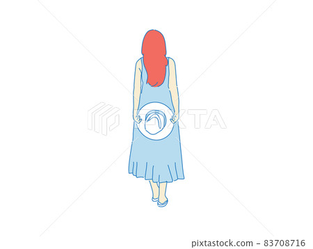 beautiful woman cute girl standing behind; backside view of person; vector beautiful woman cute girl standing behind; backside view of person; vector 83708716
