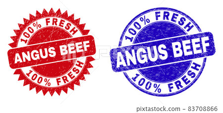 100 discount FRESH ANGUS BEEF Round and Rosette Stamps with Unclean Surface 83708866