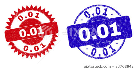 0.01 Rounded and Rosette Stamps with Corroded Surface 83708942