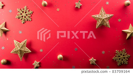 Christmas and new year background concept. Top view of Christmas 83709164