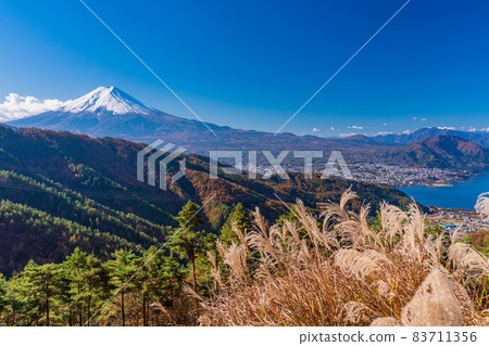 （山梨縣）林道蒲葦和富士山 83711356