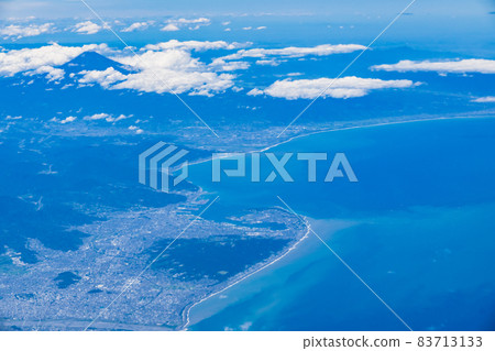 Shizuoka Suruga Bay Mt. Fuji [Aerial high angle] 83713133