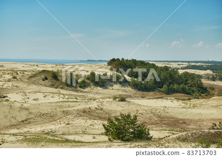 Sand dunes of the russian part Curonian Spit. Kaliningrad region, Russia Sand dunes of the russian part Curonian Spit. Kaliningrad region, Russia 83713703