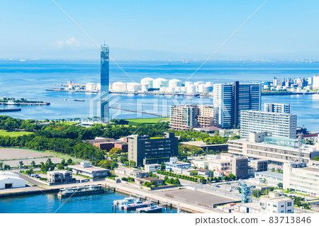 千葉港、千葉市、海濱地區、東京灣【從遠處眺望東京的街景】 83713846