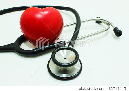 Stethoscope and red heart Isolated on the White Background 83714445