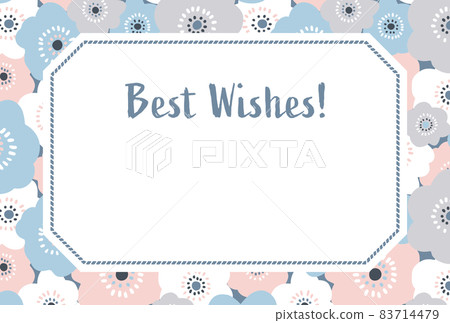 Postcard template / Scandinavian style hand-painted floral frame (pale color) Postcard template / Scandinavian style hand-painted floral frame (pale color) 83714479