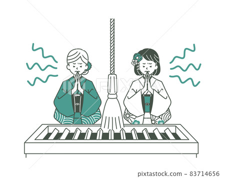 Two women desperately praying-2 colors 83714656