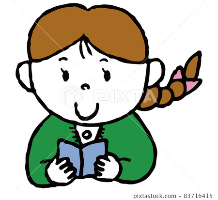 Girl book reading hand-painted study 83716415