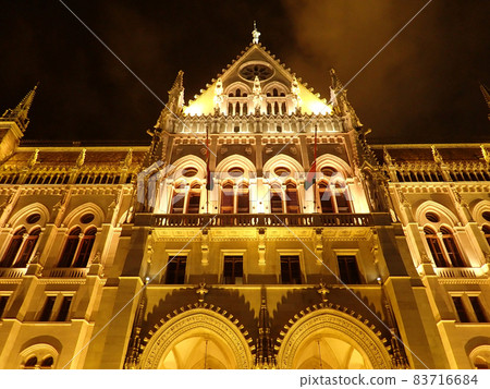 Budapest Illuminated Parliament Building 83716684