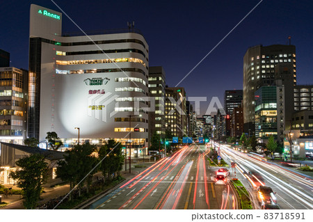 Nagoya · Saka · Urban landscape View from Central Bridge Sakurada Dori Sakura Dori Higashi intersection Night view Traffic image Nagoya · Saka · Urban landscape View from Central Bridge Sakurada Dori Sakura Dori Higashi intersection Night view Traffic image 83718591
