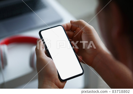 Man search for information on device 83718802