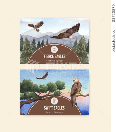 Facebook template with bald eagle concept,watercolor style. Facebook template with bald eagle concept,watercolor style. 83720879