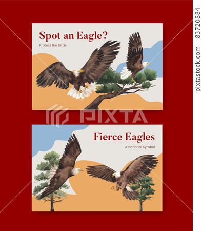 Facebook template with bald eagle concept,watercolor style. Facebook template with bald eagle concept,watercolor style. 83720884