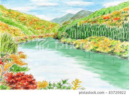 深秋的科多湖 83720922