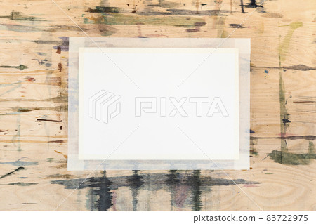 blank white sheet of paper on wooden tablet 83722975