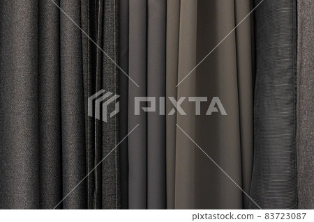 Set of grey dense fabrics of uniform texture. Set of grey dense fabrics of uniform texture. 83723087
