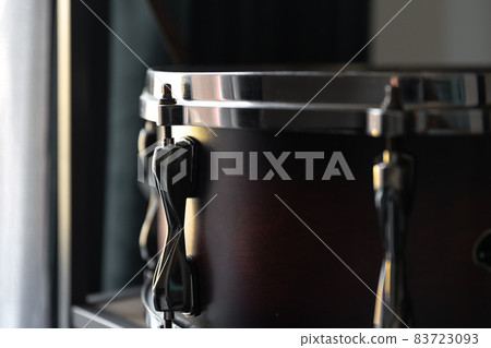 Close up of a snare drum, percussion instrument. Close up of a snare drum, percussion instrument. 83723093