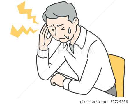 Senior man with a headache - Stock Illustration [83724258] - PIXTA