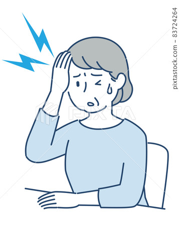 Senior woman with head ache 83724264