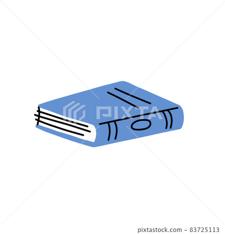 Book in cartoon style. Education and knowledge. Details of school and study. Closed cover. Modern trendy design 83725113