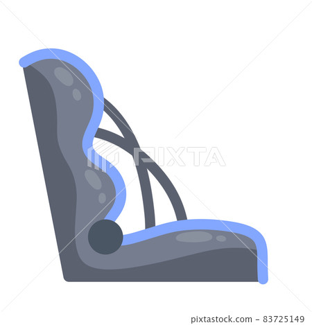 Child safety seat. Armchair for transporting. Decoration of the car. Flat design 83725149