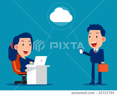 Cloud computing concept. Business cartoon vector illustration 83725794