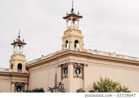 Buildings on the square near the Monjuic Fountain. Buildings on the square near the Monjuic Fountain. 83729047