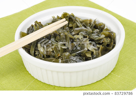 Pickled seaweed, vegan menu. Studio Photo Pickled seaweed, vegan menu. Studio Photo 83729786