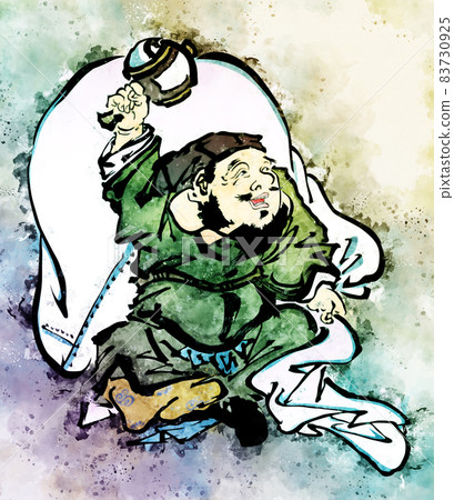 浮世繪，幸運之神，第 5 部分水彩風格 83730925