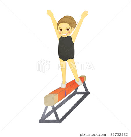 走在 Jimnastic Brown Hair Ver 平衡木上的女孩 83732382