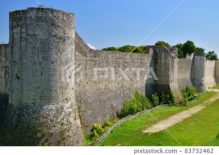 Walls of the medieval city of Provins, France, taken on August 14, 2021 83732462
