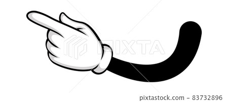 Direct to left, cartoon hand show right way - Stock Illustration ...