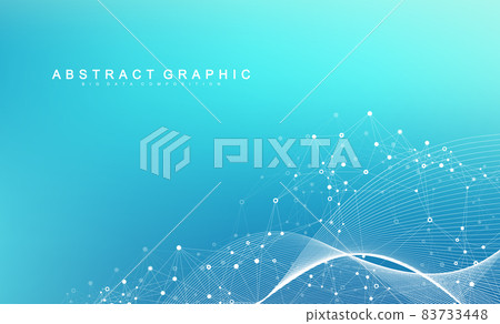 Global network connection concept. Social network communication in the global business. Big data visualization. Internet technology. Vector illustration. 83733448