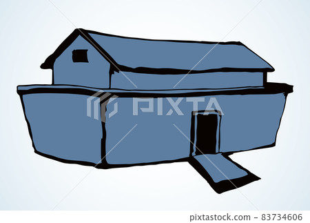 Biblical Noah's Ark. Vector drawing 83734606