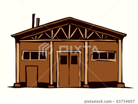 Entrance to the barn. Vector drawing Entrance to the barn. Vector drawing 83734607
