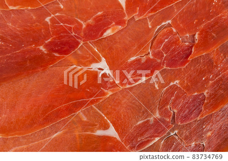 Spanish jamon iberico sliced Spanish jamon iberico sliced 83734769