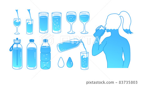 Water balance concept illustrations set 83735803