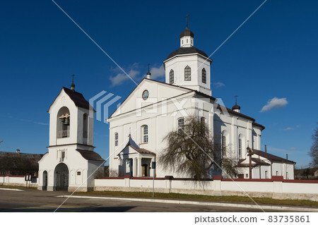 Old ancient Transfiguration church in Rakov, Minsk region, Belarus. Old ancient Transfiguration church in Rakov, Minsk region, Belarus. 83735861