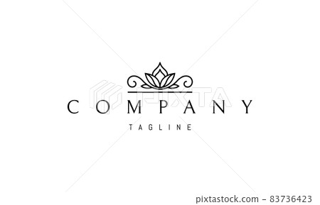 Vector logo on which an abstract image of a floral pattern with a drop. Vector logo on which an abstract image of a floral pattern with a drop. 83736423