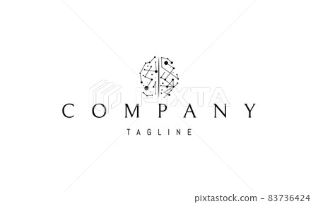 Vector logo on which an abstract image of neural connections in the brain. Vector logo on which an abstract image of neural connections in the brain. 83736424