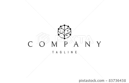 Vector logo on which an abstract image of artificial intelligence in the form of a brain. Vector logo on which an abstract image of artificial intelligence in the form of a brain. 83736438