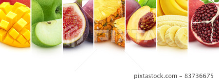 Border made of fresh fruits, seamless pattern 83736675