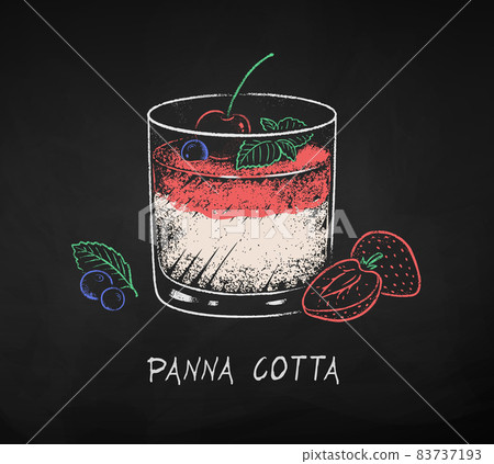 Chalk drawn vector illustration of Panna Cotta Chalk drawn vector illustration of Panna Cotta 83737193