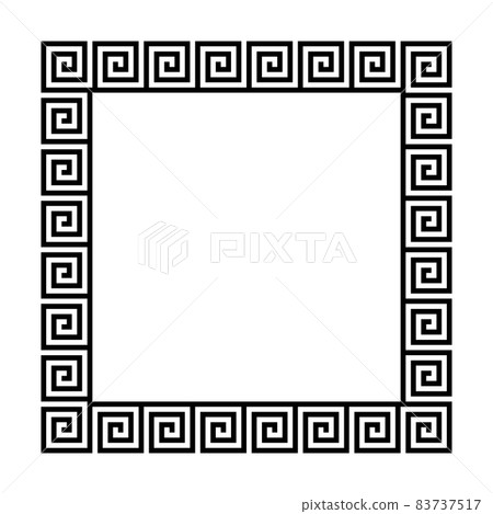 Square frame of simple greek pattern Square frame of simple greek pattern 83737517