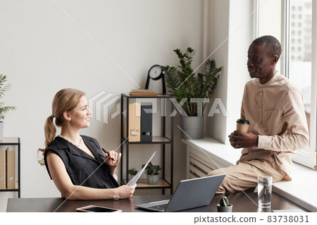 Two Business People on Break in Office 83738031