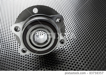 Composition of the car wheel bearing on metal surface 83738357