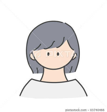 Bob hair girl bust up icon illustration Bob hair girl bust up icon illustration 83740466