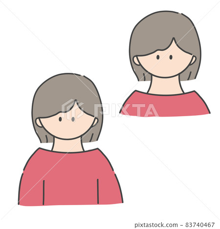 Bob hair girl bust up icon illustration Bob hair girl bust up icon illustration 83740467